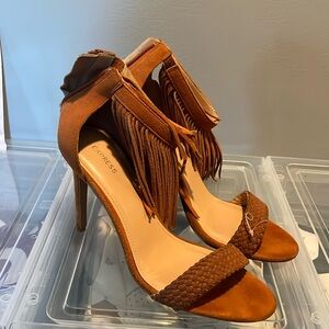 EXPRESS Fringe Heels NEW